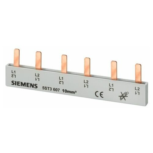 Шина Siemens 3-полюсная, 63A, 10мм2, на два 3-мод. устр, не режется 5ST3613